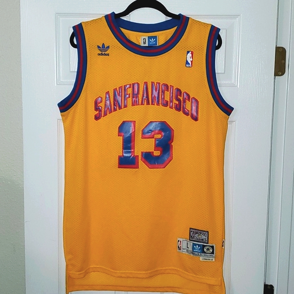 Adidas Hardwood Classics Warriors Wilt Chamberlain Jersey Men's Size L